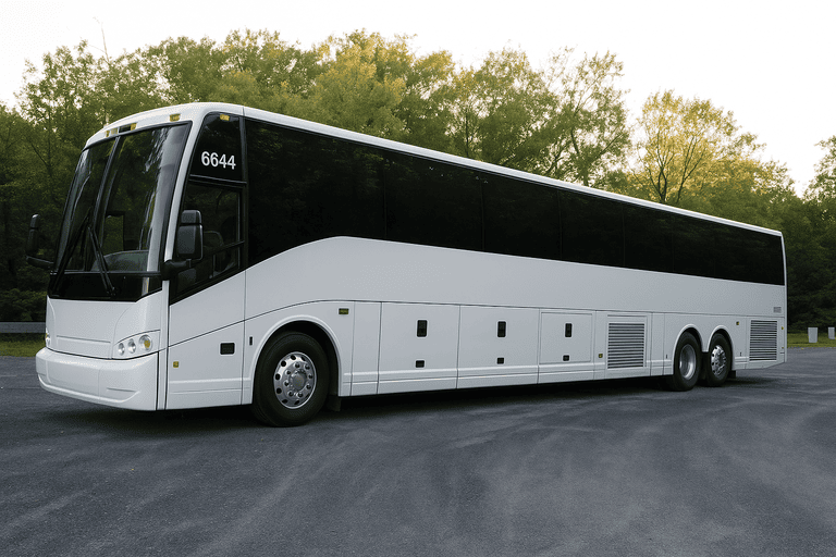 exterior of Alhambra Minibus Company coach bus