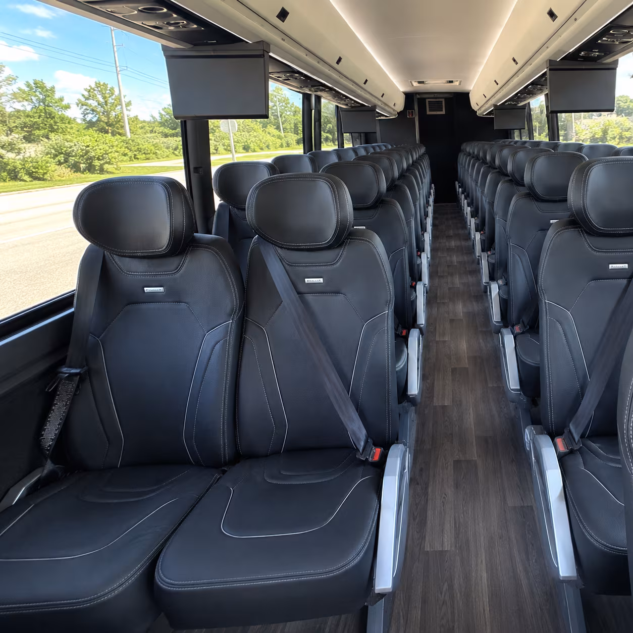 alhambra 47 passenger charter bus inside