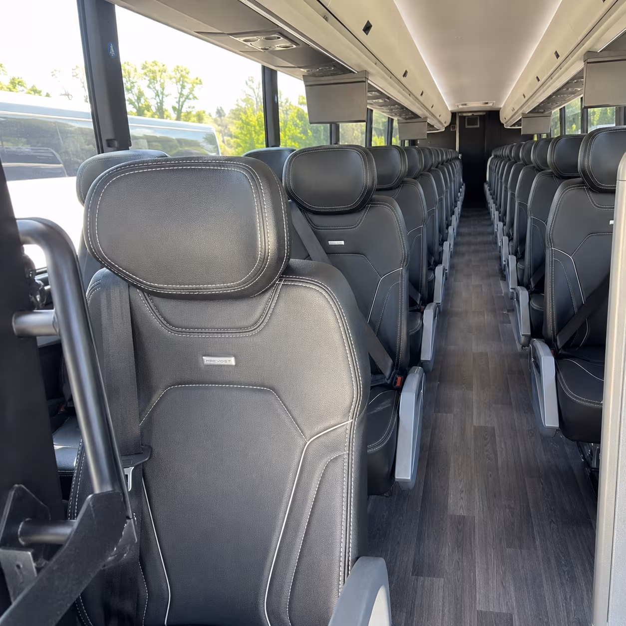 alhambra 47 passenger charter bus interior